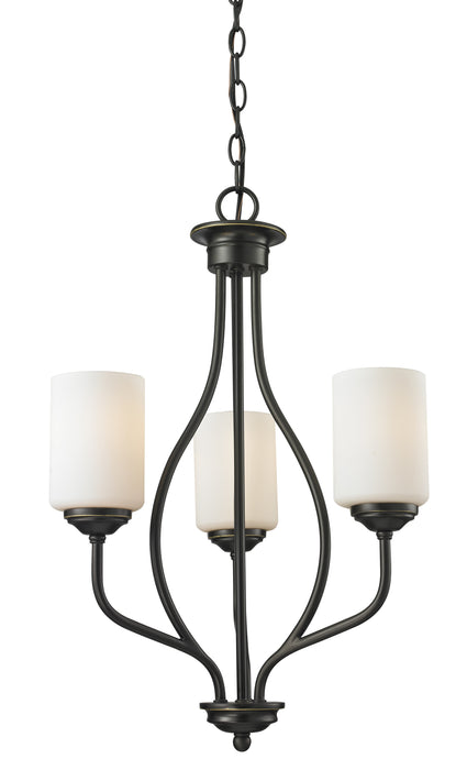 Cardinal 3 Light Chandelier in Olde Bronze