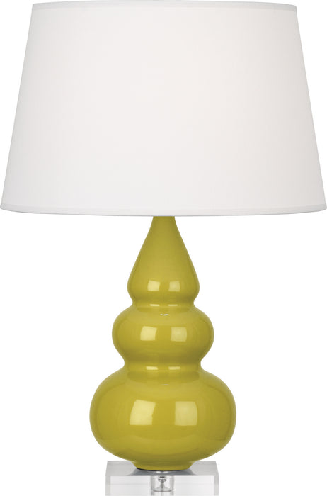 Robert Abbey (CI33X) Small Triple Gourd Accent Lamp with Pearl Dupioni Fabric Shade