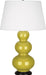 Robert Abbey (CI41X) Triple Gourd Table Lamp with Pearl Dupioni Fabric Shade