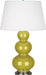 Robert Abbey (CI42X) Triple Gourd Table Lamp with Pearl Dupioni Fabric Shade