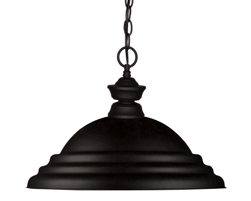 Shark 1 Light Pendant in Matte Black with Matte Black Shade