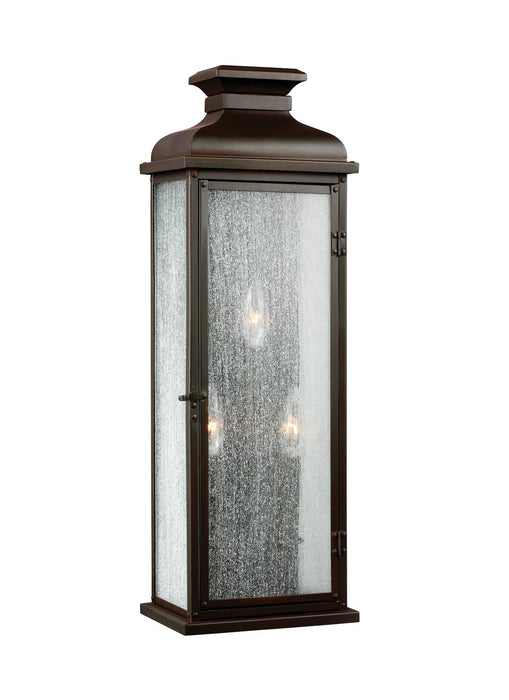 Pediment 3-Light Wall Lantern in Dark Aged Copper - Lamps Expo