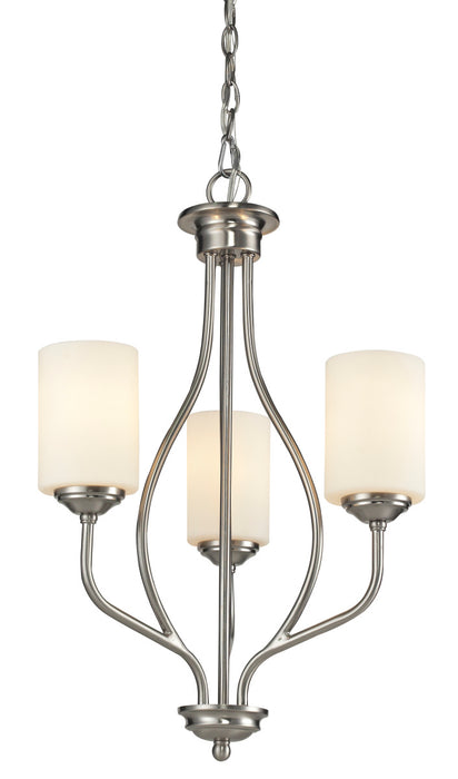 Cardinal 3 Light Chandelier in Brushed Nickel