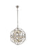 Geneva 5-Light Pendant in Polished Nickel with Golden Teak (Smoky) Royal Cut Crystal