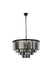 Sydney 17-Light Chandelier in Matte Black with Silver Shade (Grey) Royal Cut Crystal