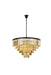 Sydney 33-Light Chandelier in Matte Black with Golden Teak (Smoky) Royal Cut Crystal