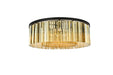 Sydney 10-Light Flush Mount in Matte Black with Golden Teak (Smoky) Royal Cut Crystal