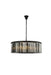 Sydney 10-Light Chandelier in Matte Black with Silver Shade (Grey) Royal Cut Crystal