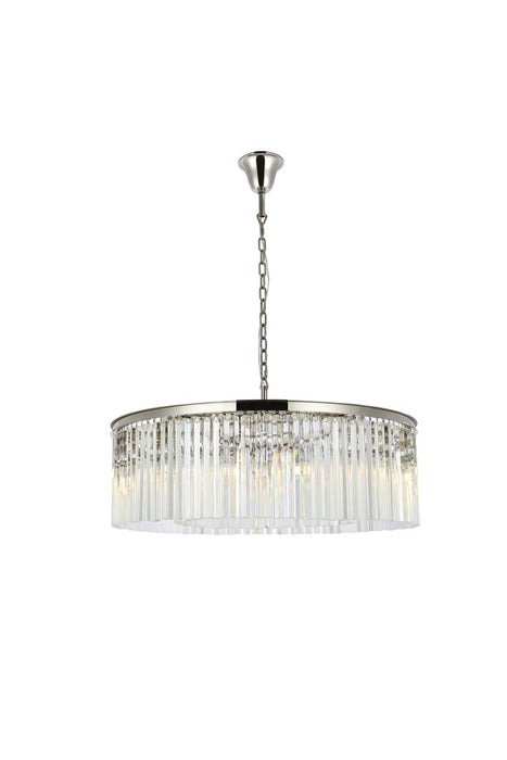 Sydney 10-Light Chandelier in Polished Nickel with Clear Royal Cut Crystal