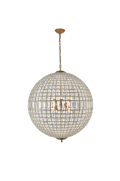 Olivia 8-Light Chandelier in French Gold with Clear Royal Cut Crystal