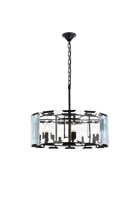 Monaco 6-Light Chandelier in Flat Black (Matte) with Clear Glass