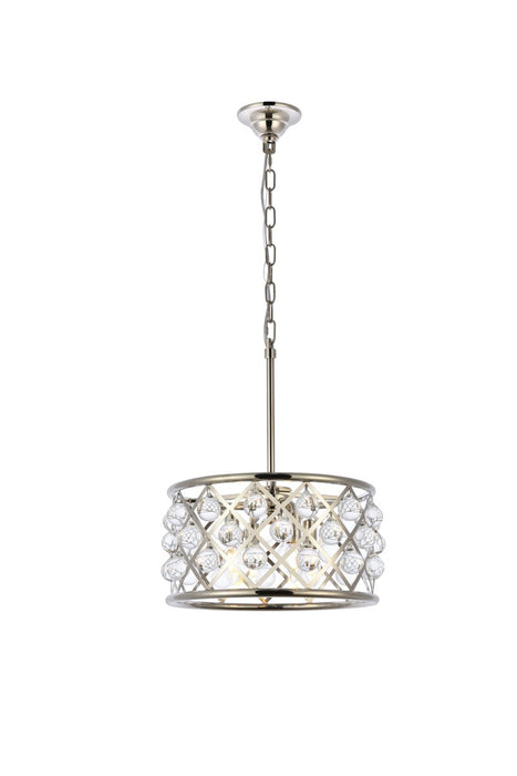 Madison 4-Light Pendant in Polished Nickel with Clear Royal Cut Crystal