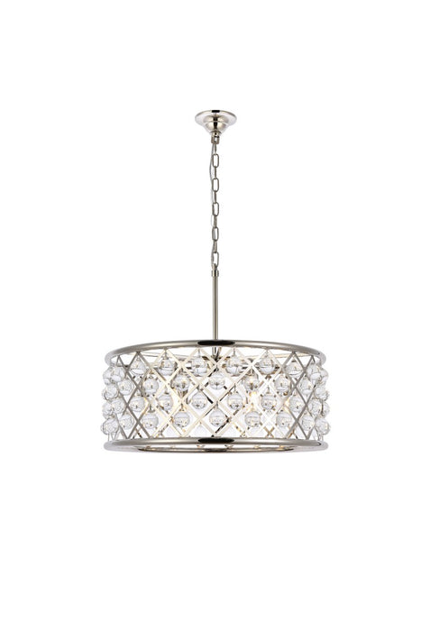 Madison 6-Light Chandelier in Polished Nickel with Clear Royal Cut Crystal