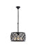 Madison 4-Light Pendant in Matte Black with Silver Shade (Grey) Royal Cut Crystal