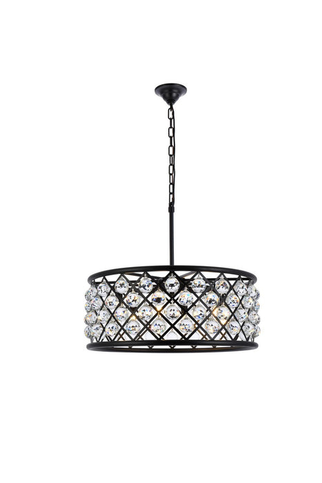 Madison 6-Light Chandelier in Matte Black with Clear Royal Cut Crystal