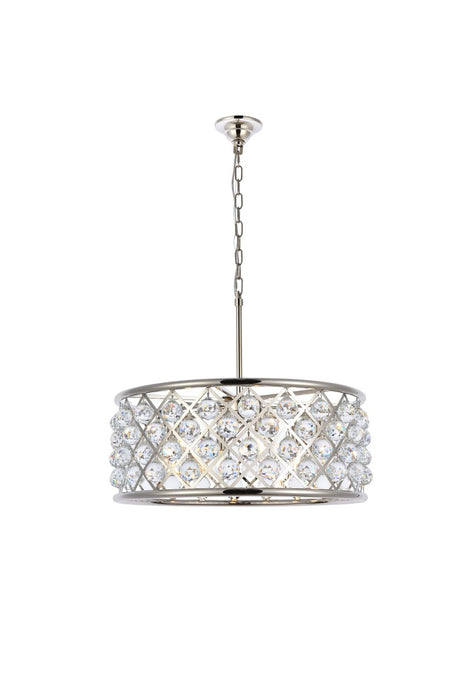 Madison 6-Light Chandelier in Polished Nickel with Clear Royal Cut Crystal