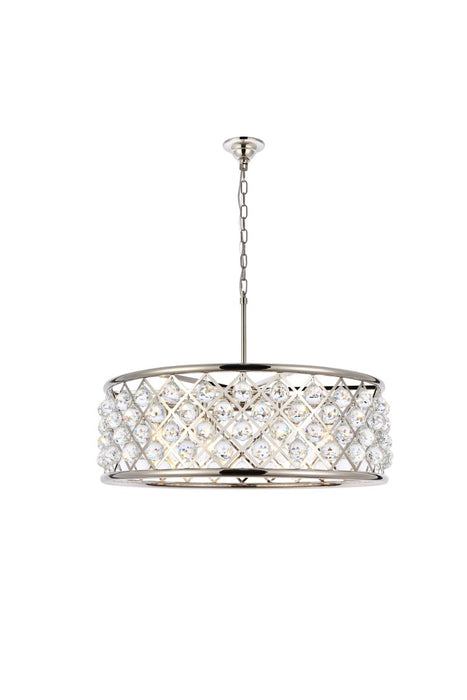 Madison 8-Light Chandelier in Polished Nickel with Clear Royal Cut Crystal