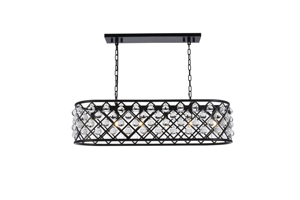 Madison 6-Light Chandelier in Matte Black with Clear Royal Cut Crystal