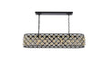 Madison 7-Light Chandelier in Matte Black with Golden Teak (Smoky) Royal Cut Crystal