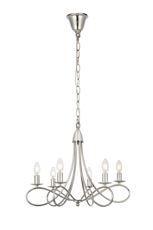 Lyndon 6-Light Pendant in Polished Nickel