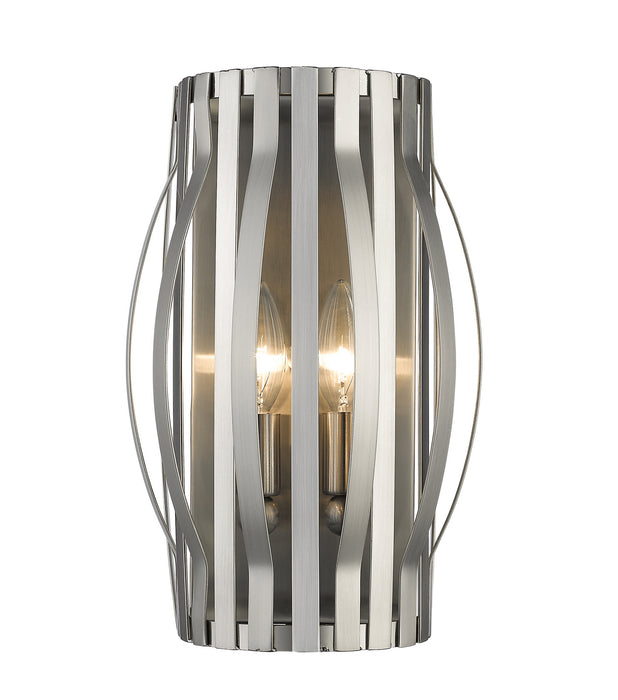 Moundou 2 Light Wall Sconce in Brushed Nickel