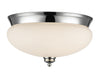 Amon 3 Light Flush Mount in Chrome with Matte Opal Glass