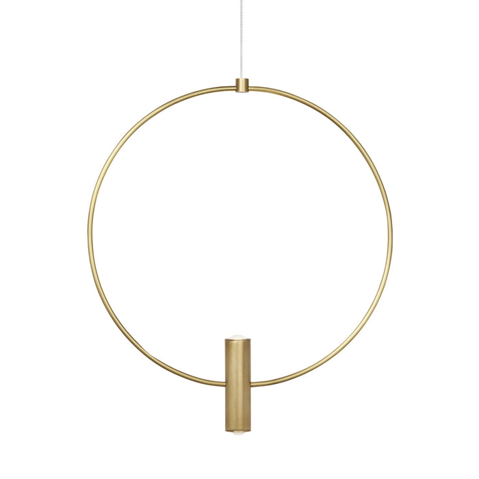 Mini Layla 13" Pendant in Natural Brass