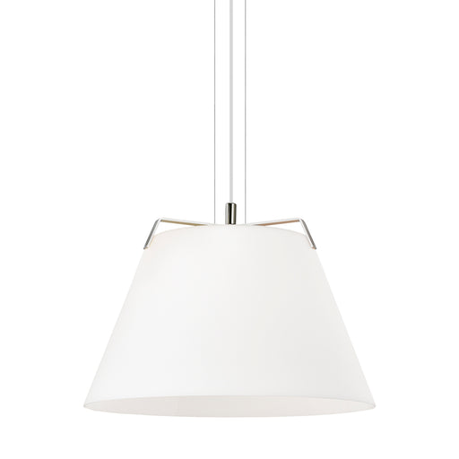 Devin Pendant in Polished Nickel/White