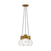 Mina 3-Light Pendant in Aged Brass