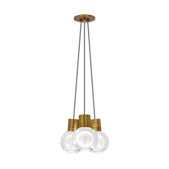 Mina 3-Light Pendant in Aged Brass