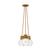 Mina 3-Light Pendant in Aged Brass