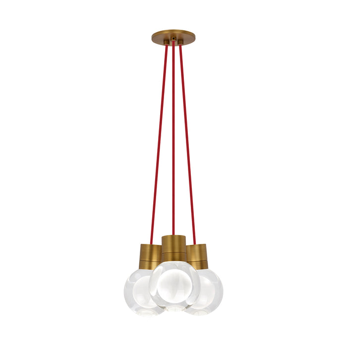 Mina 3-Light Pendant in Aged Brass