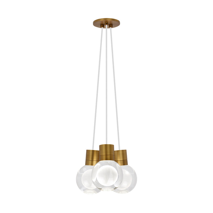 Mina 3-Light Pendant in Aged Brass