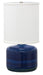 Scatchard 19.5 Inch Table Lamp in Blue Gloss with Linen Hardback