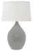 Scatchard 24.5 Inch Stoneware Table Lamp in Gray Gloss with White Linen Hardback