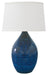 Scatchard 24.5 Inch Stoneware Table Lamp in Midnight Blue with White Linen Hardback