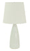 Scatchard 25.5 Inch Stoneware Table Lamp In White Gloss with Off-White Linen Hardback