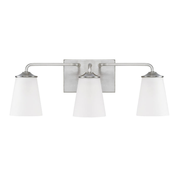 Braylon Three Light Vanity in Brushed Nickel