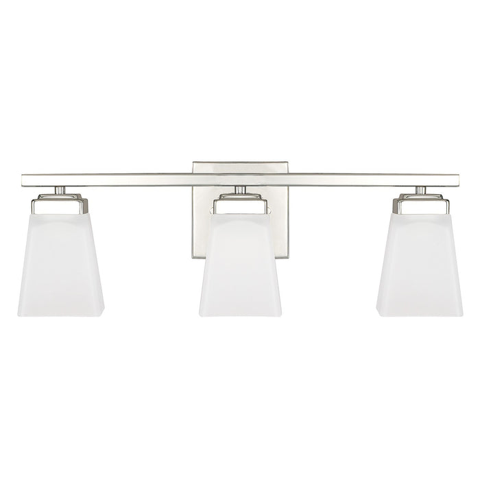 Baxley Three Light Vanity in Polished Nickel