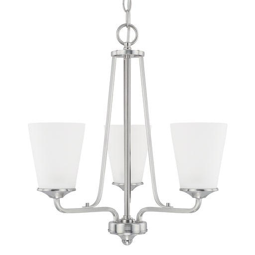 Braylon Three Light Chandelier in Brushed Nickel