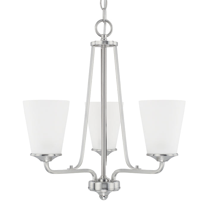 Braylon Three Light Chandelier in Brushed Nickel