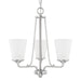 Braylon Three Light Chandelier in Brushed Nickel