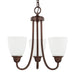 Trenton Three Light Chandelier in Bronze