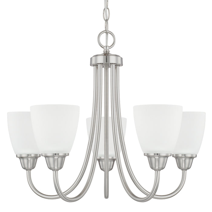 Trenton Five Light Chandelier in Brushed Nickel