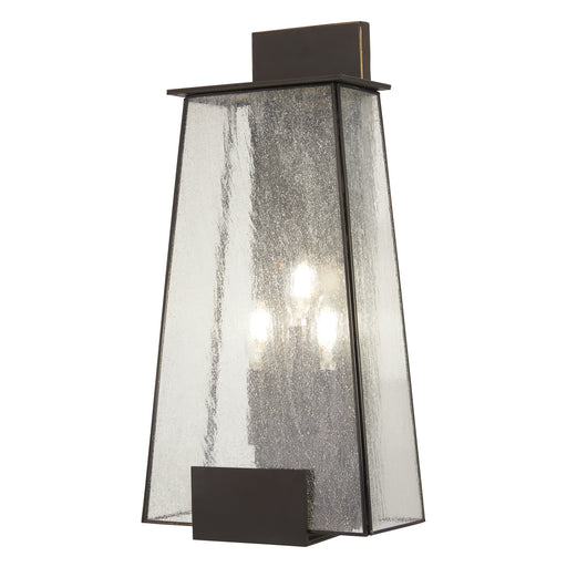 Bistro Dawn 3-Light Outdoor Wall Mount in Dakota Bronze & Clear Seeded Glass - Lamps Expo