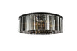 Sydney 10-Light Flush Mount in Matte Black with Silver Shade (Grey) Royal Cut Crystal