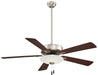 Contractor Uni-Pack Led 52" Ceiling Fan in Brushed Nickel/Dark Walnut