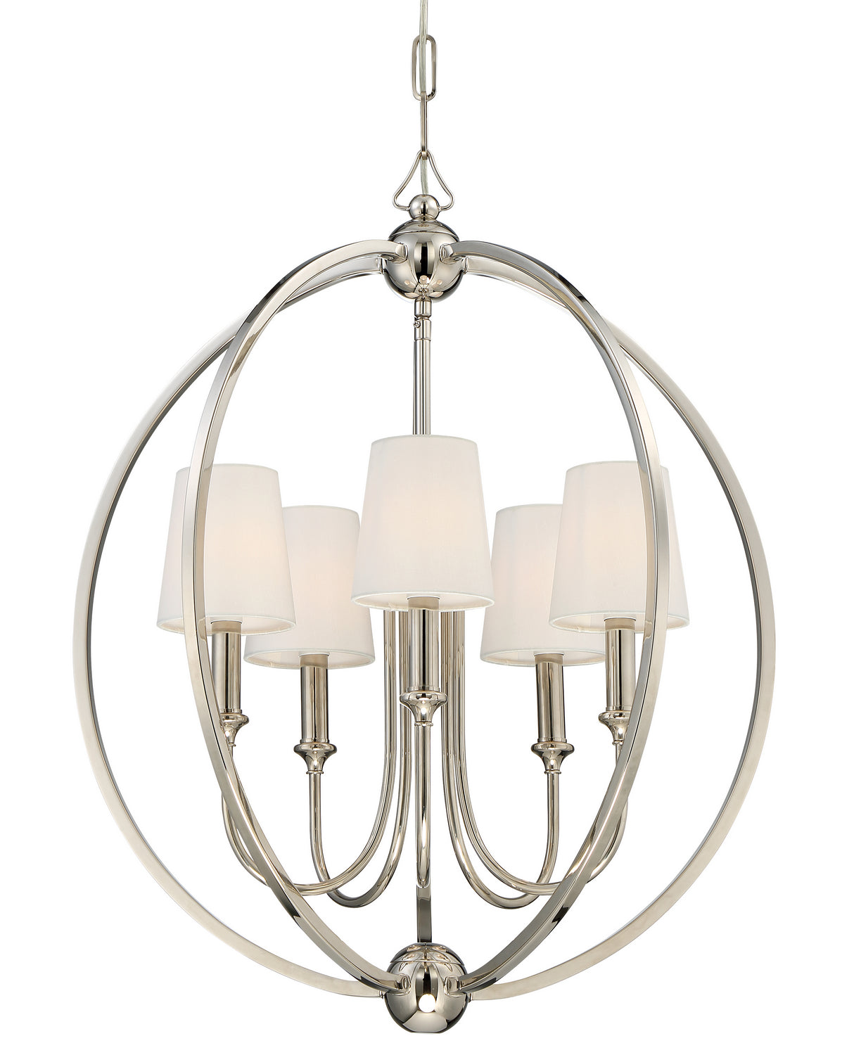 Sylvan 5 Light Chandelier in Polished Nickel