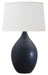 Scatchard 21 Inch Stoneware Table Lamp in Black Matte with White Linen Hardback