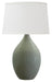 Scatchard 21 Inch Stoneware Table Lamp in Celadon with White Linen Hardback